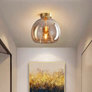 Set of 2 Modern Copper Glass Hallway Ceiling Light