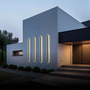Set of 2 Modern IP65 Slim Black LED Outdoor Strip Wall Light