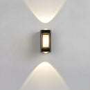 LED Up and Down Black Outdoor Wall Lights, Cool White Light