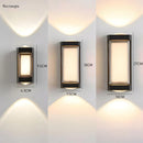 LED Up and Down Black Outdoor Wall Lights, Cool White Light
