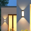 LED Up and Down Black Outdoor Wall Lights, Cool White Light