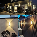 Set of 2 Modern Black LED Up & Down Outdoor Wall Lights