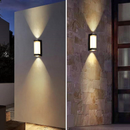 Set of 2 Modern Black LED Up & Down Outdoor Wall Lights