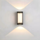 LED Up and Down Black Outdoor Wall Lights, Cool White Light
