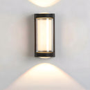 LED Up and Down Black Outdoor Wall Lights, Cool White Light