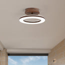 Contemporary LED Hallway Ceiling Light, 3 Light Colors Changeable, round, 20cm, brown