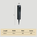 Garden Solar Power Black Long Outdoor Floor Lights