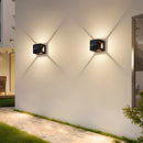 Square Black Garden Solar Outdoor Wall Lights