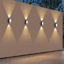 Set of 2 Modern Black LED Up & Down Outdoor Wall Lights