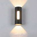 Modern Round IP65 Black LED Outdoor Wall Light in Black, Warm Light