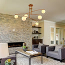 Modern Nordic Glass Ball Semi Flush Chandelier
