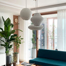 Nordic White Lantern Saucer Pendant Light For Living Room