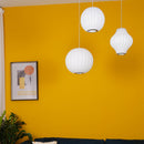 Nordic White Lantern Saucer Pendant Light For Living Room