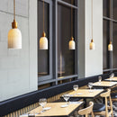 Retro Pleated Ceramic Brass Cocoon Pendant Lamp