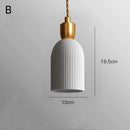 Retro Pleated Ceramic Brass Cocoon Pendant Lamp