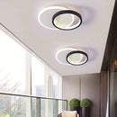 Modern Geometric Iron Black Flush LED Ceiling Lights For Living Room