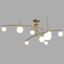 Modern Nordic Glass Ball Semi Flush Chandelier