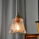 Flower Glass Clear Dining Room Pendant Light