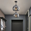 Set of 2 Modern Copper Glass Hallway Ceiling Light