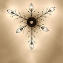 Semi-flush Crystal Flower and Leaves Ceiling lights for Living Room Bedroom