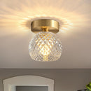 Contemporary Mini Clear Semi-Flush Hallway Ceiling Light