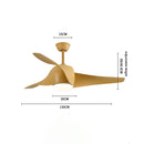 Wood Simple Flush Ceiling Fan With LED Light And Remote