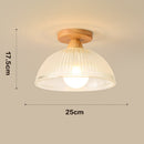 Modern Solid Wood Glass Ceiling Lamp