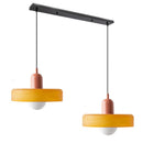 2 Heads Modern Bauhaus Stained Glass Pendant Lamp