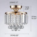 Modern Droplet Crystal Ball Semi Flush Mount Ceiling Lights for Closet Bedroom Hallway