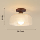 Modern Solid Wood Glass Ceiling Lamp