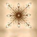 Semi-flush Crystal Flower and Leaves Ceiling lights for Living Room Bedroom