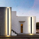 Set of 2 Modern IP65 Slim Black LED Outdoor Strip Wall Light