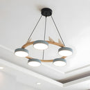 Modern Wood Bird Pendant Lights Creative LED Chandelier for Living Room, Dinning Area