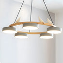 Modern Wood Bird Pendant Lights Creative LED Chandelier for Living Room, Dinning Area