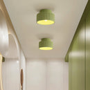 1-Light Cream Style Vintage Drum Semi Flush Mount Ceiling Lamp