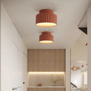 1-Light Cream Style Vintage Drum Semi Flush Mount Ceiling Lamp