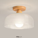 Modern Solid Wood Glass Ceiling Lamp