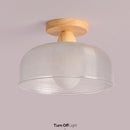 Modern Solid Wood Glass Ceiling Lamp