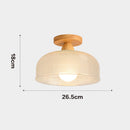 Modern Solid Wood Glass Ceiling Lamp