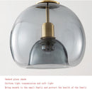 Scandinavian Round Copper Glass Ceiling Light