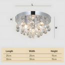 Modern Ceiling lights with Crystal Droplets, Chrome Finish