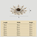 Semi-flush Crystal Flower and Leaves Ceiling lights for Living Room Bedroom