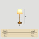 Vintage Gold Metal Bedside Table Lamps with Fabric Shade
