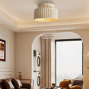 1-Light Cream Style Vintage Drum Semi Flush Mount Ceiling Lamp