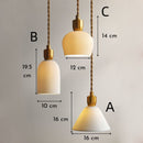 Retro Pleated Ceramic Brass Cocoon Pendant Lamp