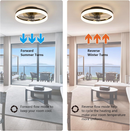 Modern Low Profile Ceiling Fan with Light 6 Speeds Reversible DC Motor Fan Light