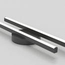 Modern Black Long Strip Semi Flush Mount LED Ceiling Light