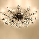 Semi-flush Crystal Flower and Leaves Ceiling lights for Living Room Bedroom