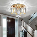 Crystal Modern Ceiling Light with Cylinder Crystal Shade for Living Room