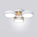 Modern Iron Wood LED Bedroom Ceiling Light
